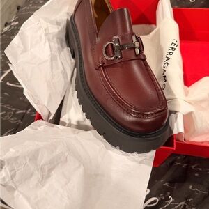 Salvatore Ferragamo Men's Dark Red Loafers